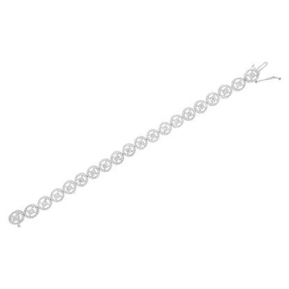 Haus of Brilliance .925 Sterling Silver 1/2 Cttw Diamond Nested Circle Miracle Set Open 7&quot; Fashion Link Bracelet (I-J Color, I3 Clarity)