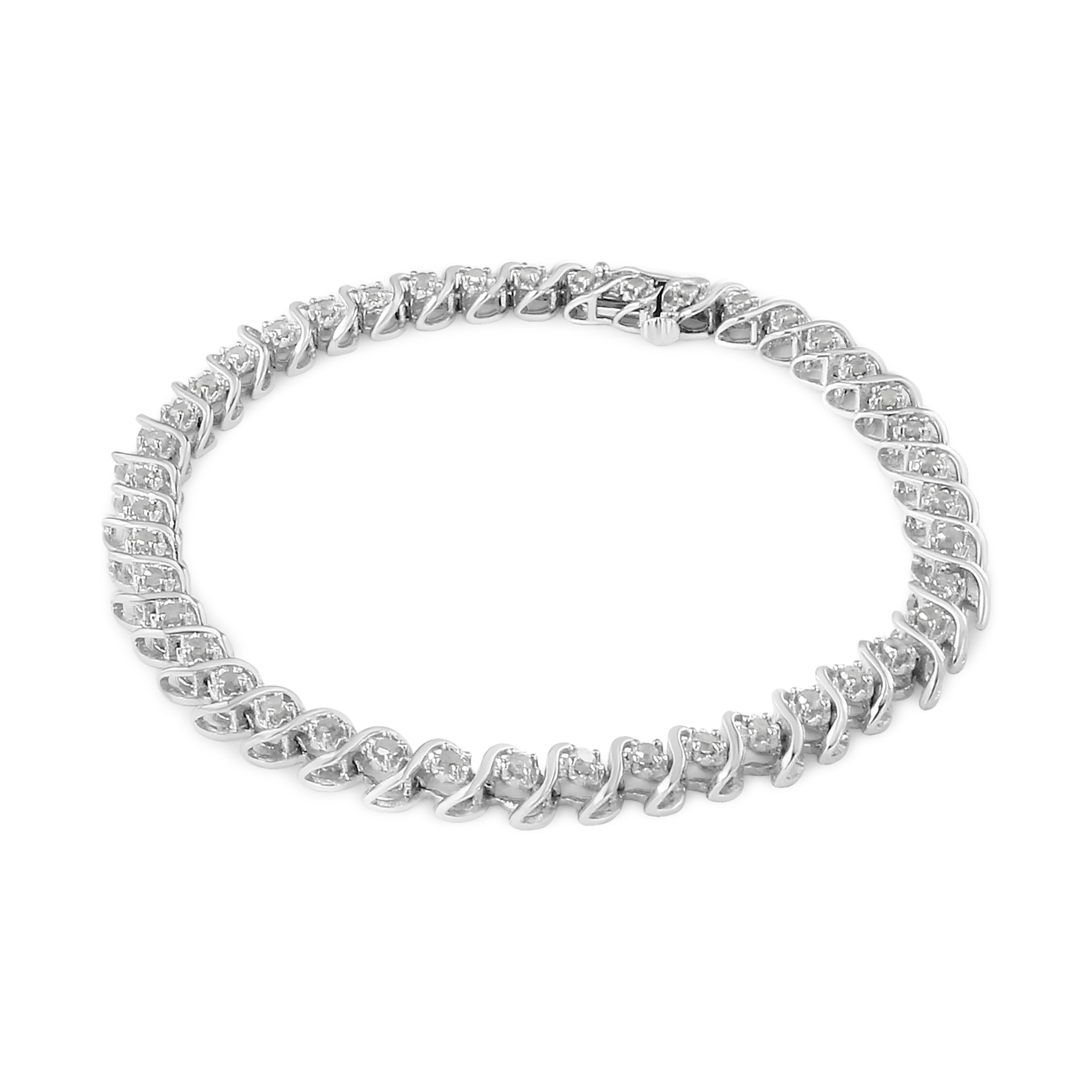 Haus of Brilliance .925 Sterling Silver 1.0 Cttw Round Miracle-Set Diamond 7&quot; Tennis Bracelet (I-J Color, I3 Clarity)