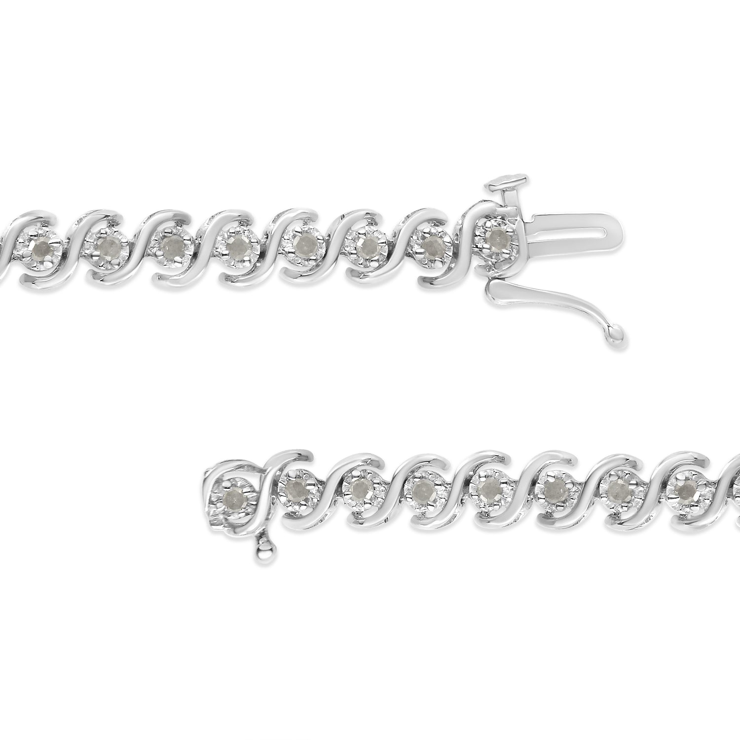 Haus of Brilliance .925 Sterling Silver 1.0 Cttw Round Miracle-Set Diamond 7&quot; Tennis Bracelet (I-J Color, I3 Clarity)