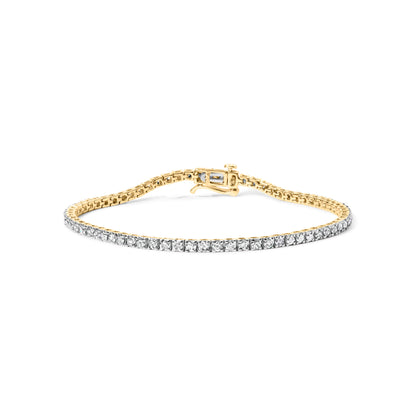 Haus of Brilliance 14K Yellow Gold Plated .925 Sterling Silver 3.0 Cttw Diamond Tennis Bracelet (K-L Color, I1-I2 Clarity)- Size 7.25&quot;