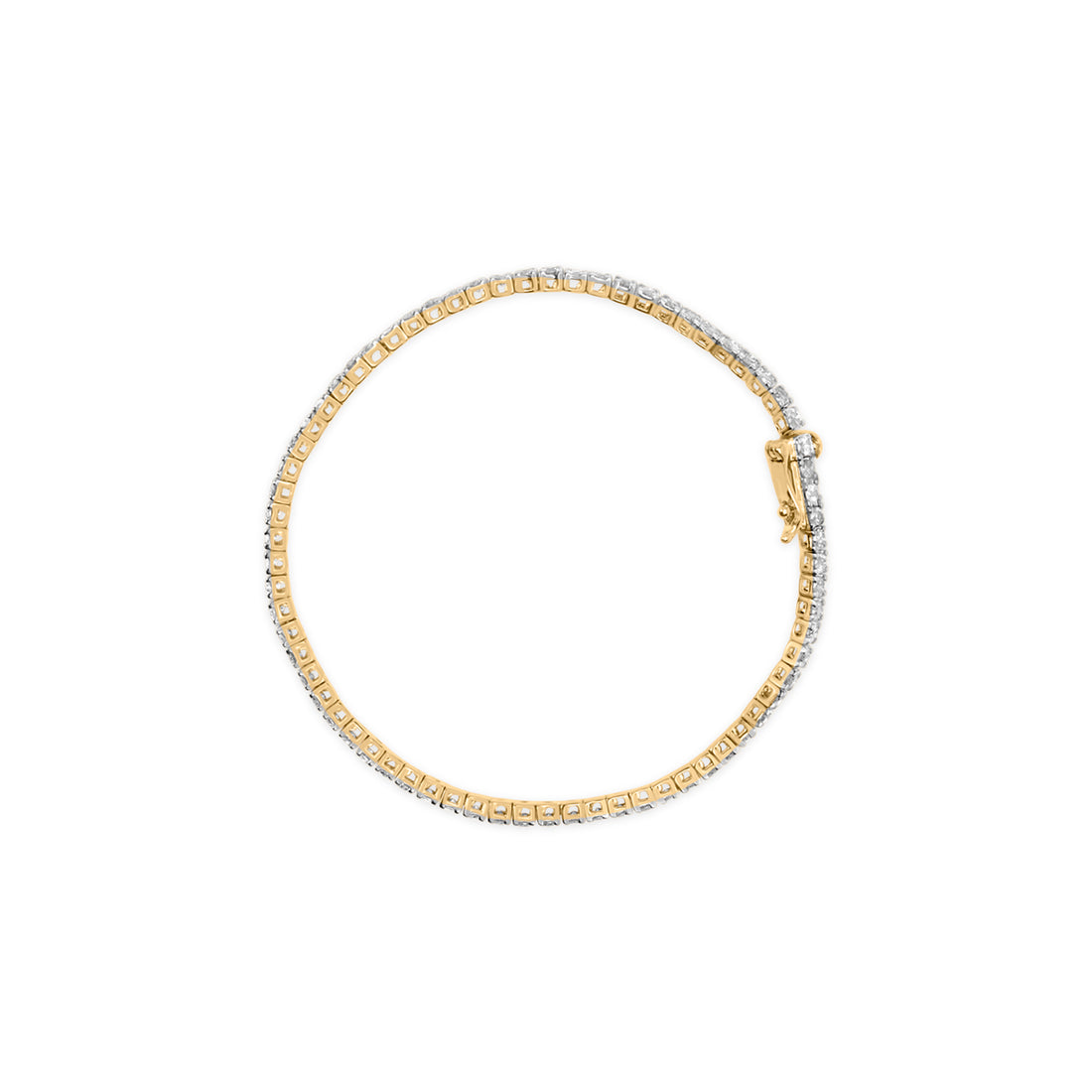 Haus of Brilliance 14K Yellow Gold Plated .925 Sterling Silver 3.0 Cttw Diamond Tennis Bracelet (K-L Color, I1-I2 Clarity)- Size 7.25&quot;