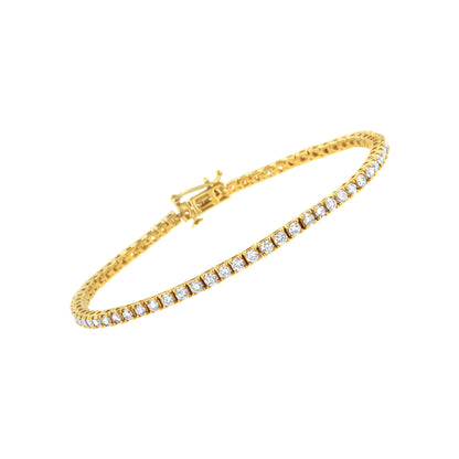 Haus of Brilliance 14K Yellow Gold Plated .925 Sterling Silver 3.0 Cttw Diamond Tennis Bracelet (K-L Color, I1-I2 Clarity)- Size 7.25&quot;