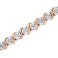 Haus of Brilliance 14K Rose Gold Plated .925 Sterling Silver 1/10 Cttw Diamond Round Miracle Plate and "S" Link Tennis Bracelet (I-J Color, I2- I3 Clarity) - 7"