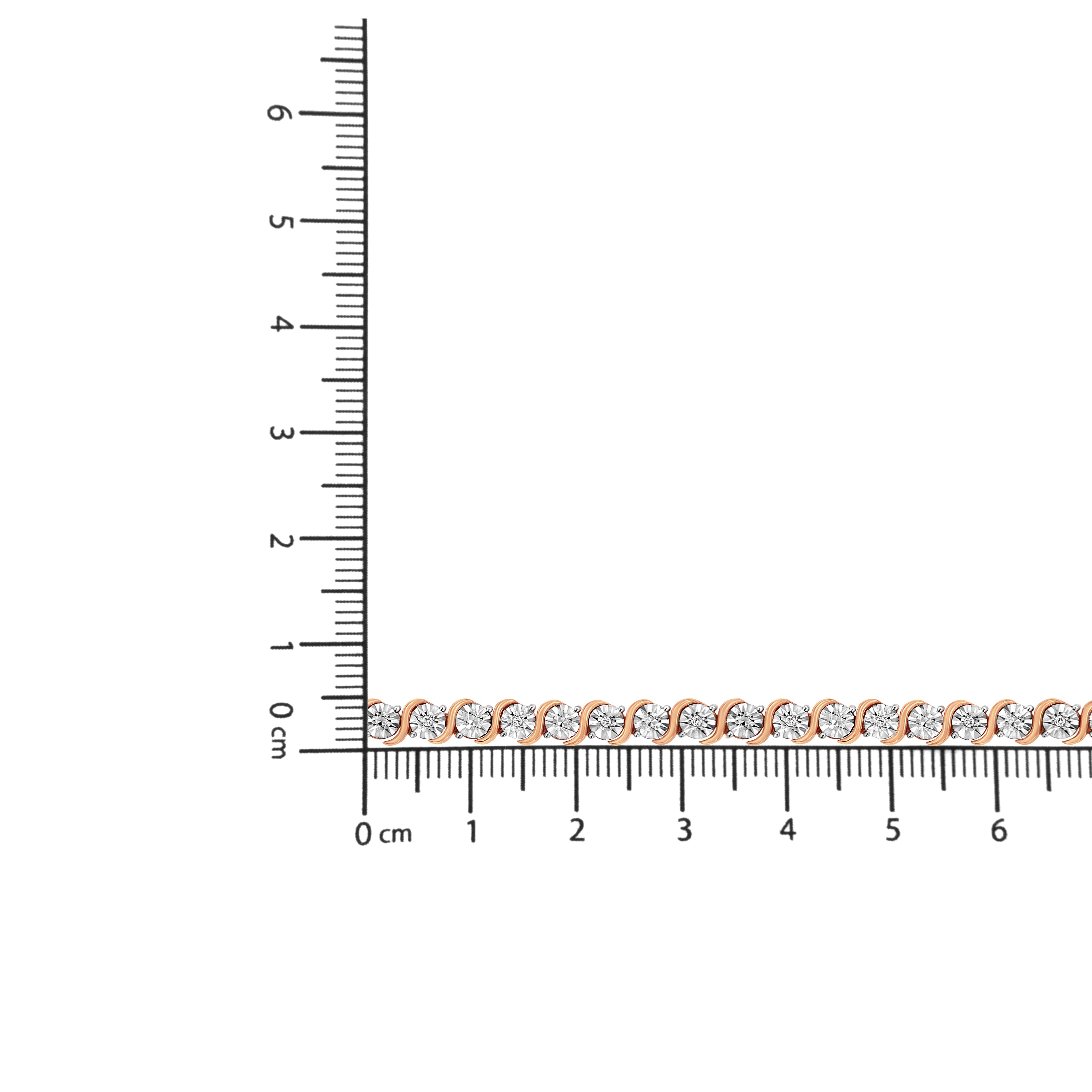 Haus of Brilliance 14K Rose Gold Plated .925 Sterling Silver 1/10 Cttw Diamond Round Miracle Plate and &quot;S&quot; Link Tennis Bracelet (I-J Color, I2- I3 Clarity) - 7&quot;