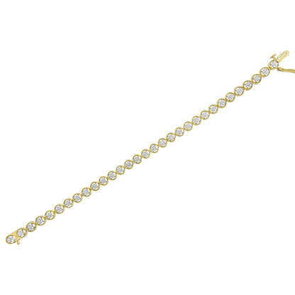 Haus of Brilliance 2 Micron 14K Yellow Gold Plated Sterling Silver Diamond Circle Tennis Bracelet (0.10 cttw, I-J Color, I2-I3 Clarity)