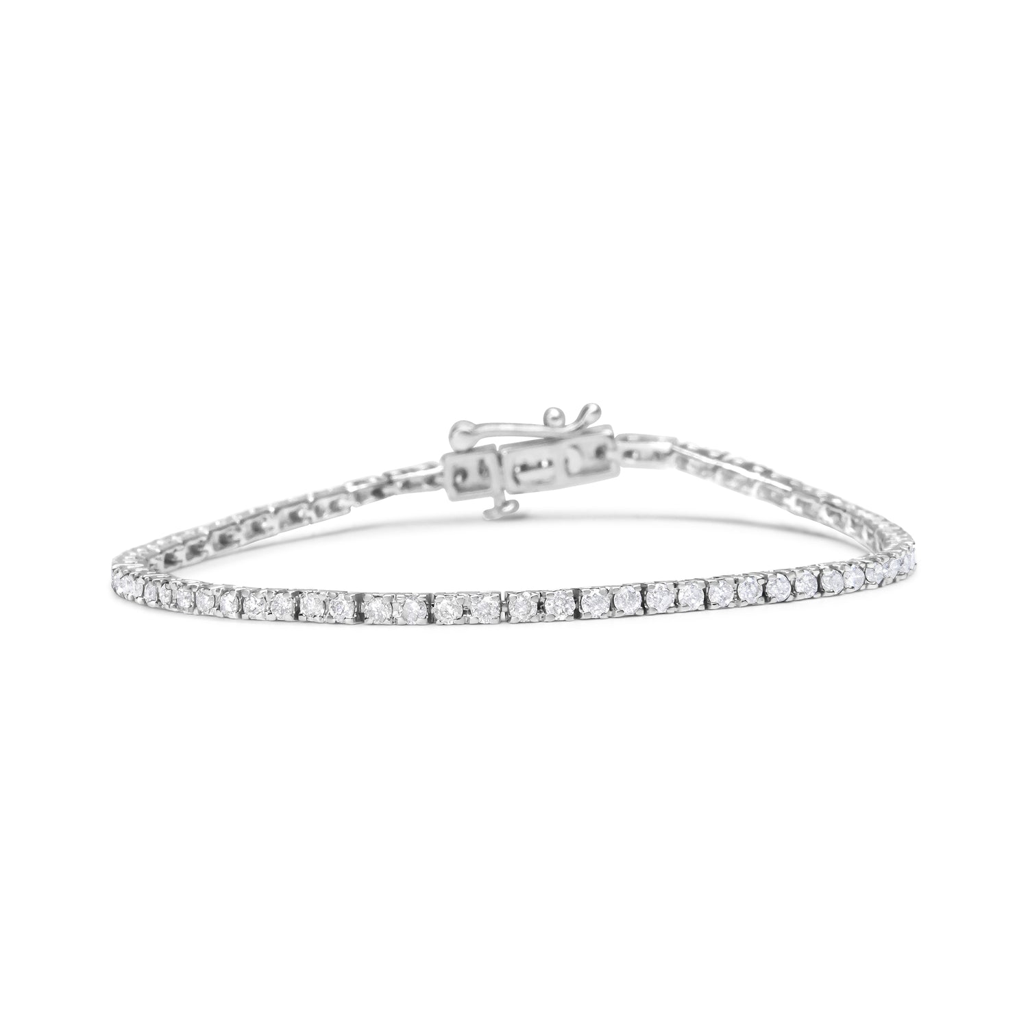 Haus of Brilliance .925 Sterling Silver 2.0 Cttw Diamond Classic Link Tennis Bracelet (I-J Color, I2-I3 Clarity) - 7-1/4&quot;