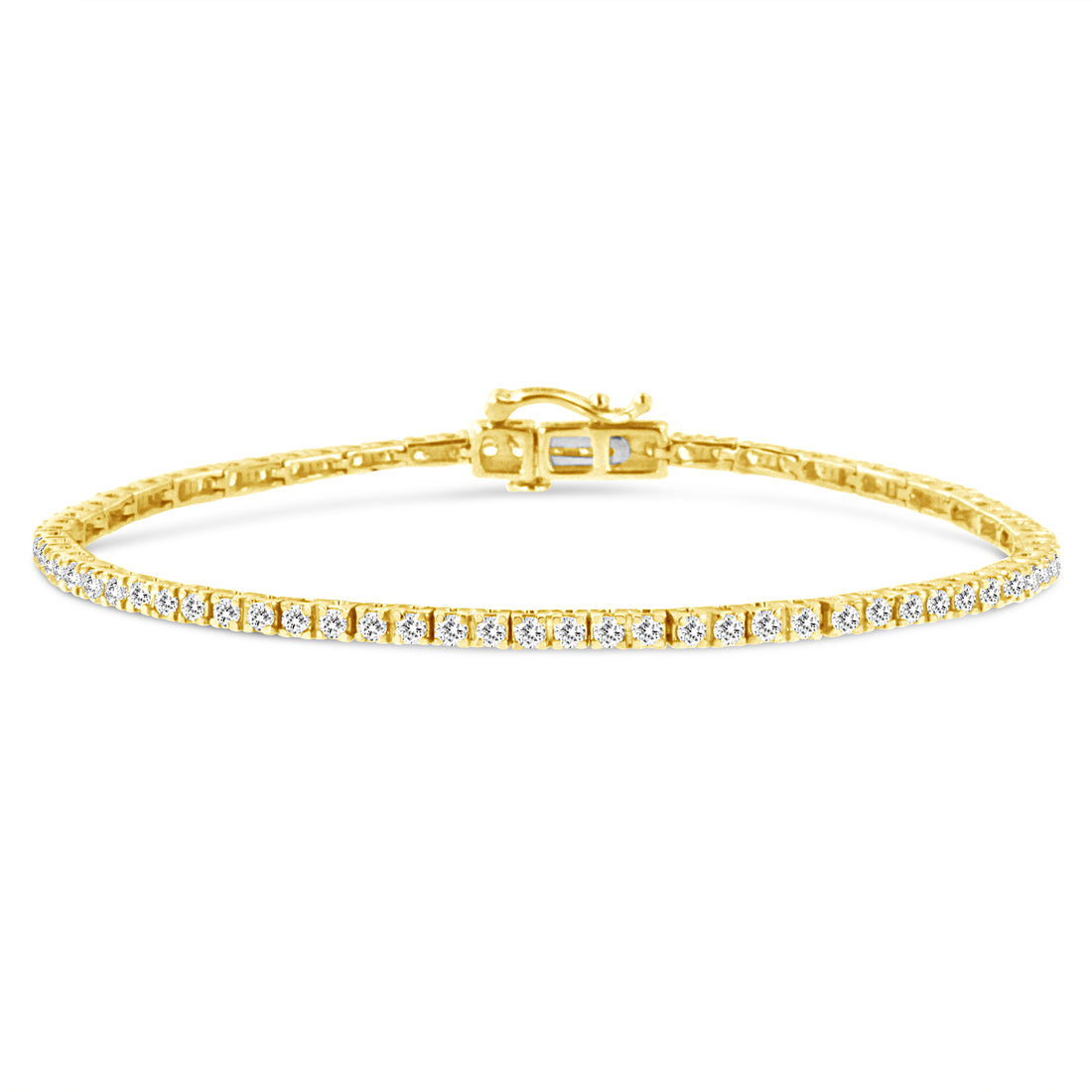 Haus of Brilliance 14K Yellow Gold Plated .925 Sterling Silver 2.0 Cttw Diamond Classic Link Tennis Bracelet (K-L Color, I2-I3 Clarity) - 7-1/4&quot;