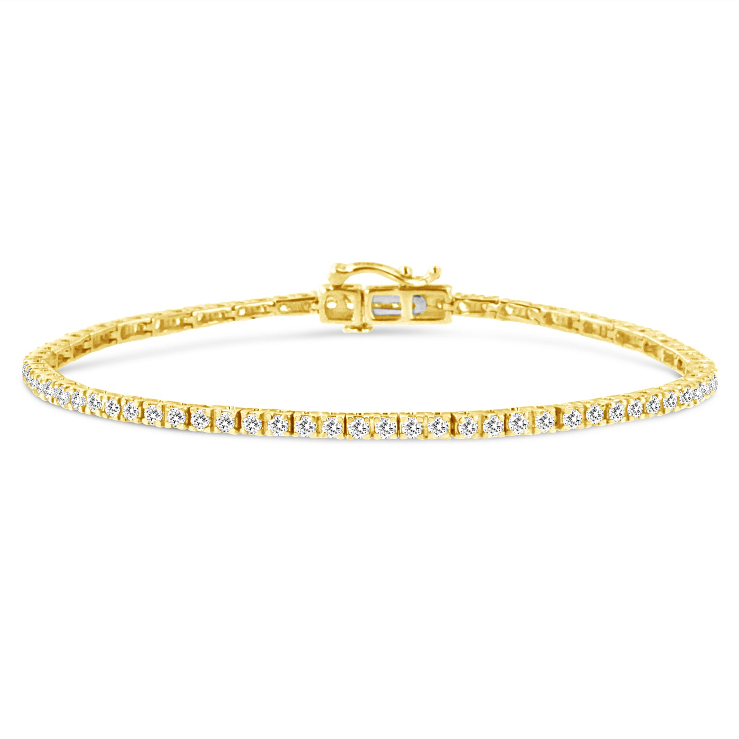 Haus of Brilliance 14K Yellow Gold Plated .925 Sterling Silver 2.0 Cttw Diamond Classic Link Tennis Bracelet (K-L Color, I2-I3 Clarity) - 7-1/4"