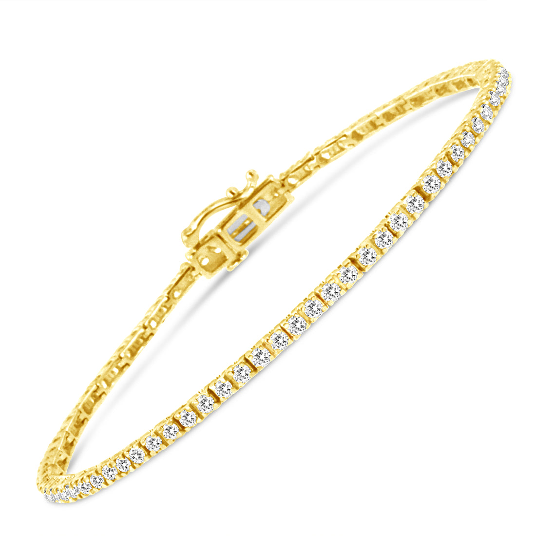 Haus of Brilliance 14K Yellow Gold Plated .925 Sterling Silver 2.0 Cttw Diamond Classic Link Tennis Bracelet (K-L Color, I2-I3 Clarity) - 7-1/4&quot;