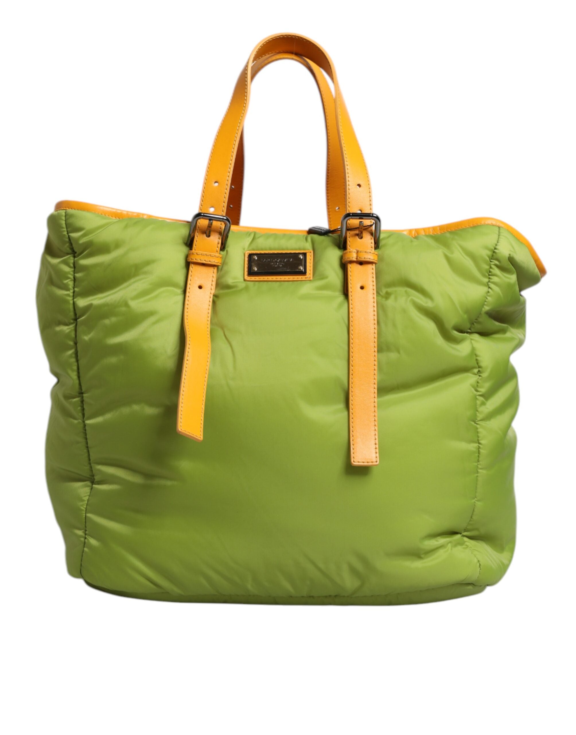 Dolce &amp; Gabbana Dolce &amp; Gabbana Green Nylon Padded Logo Plaque Tote Crossbody Bag/one size/Green