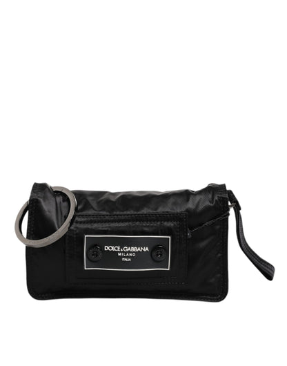 Dolce &amp; Gabbana Dolce &amp; Gabbana Black Fabric Logo Two Way Clutch Crossbody Bag/one size/Black