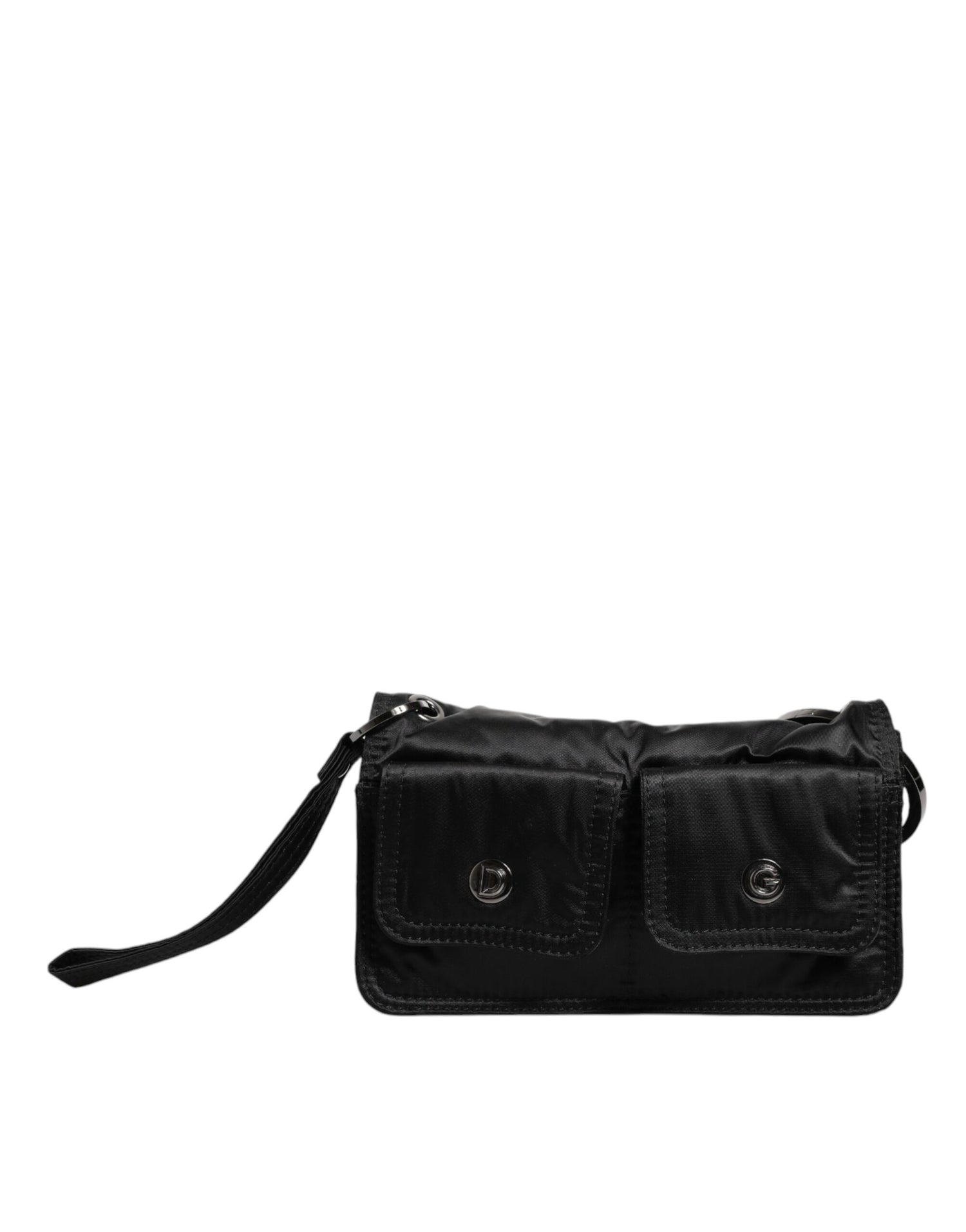 Dolce &amp; Gabbana Dolce &amp; Gabbana Black Fabric Logo Two Way Clutch Crossbody Bag/one size/Black