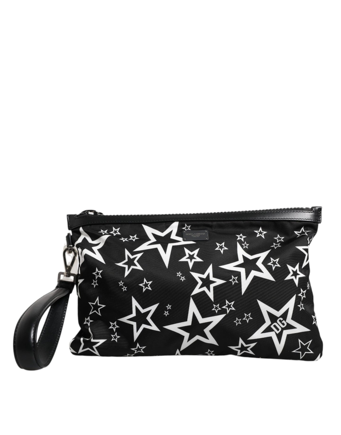 Dolce & Gabbana Dolce & Gabbana Black White Stars Pattern Clutch Pouch Bag/one size/Black and White