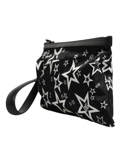 Dolce &amp; Gabbana Dolce &amp; Gabbana Black White Stars Pattern Clutch Pouch Bag/one size/Black and White