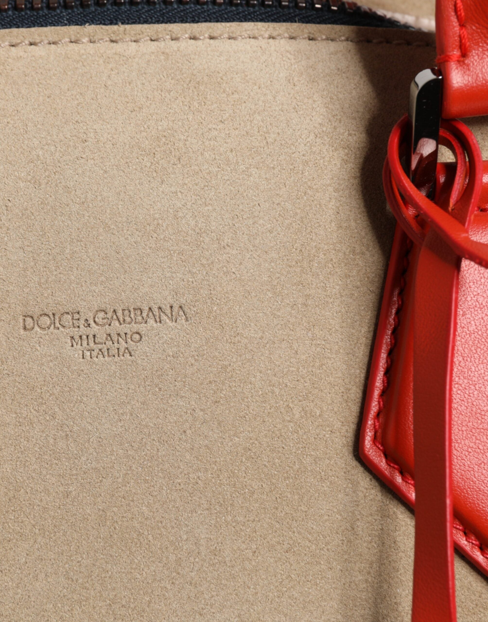 Dolce &amp; Gabbana Dolce &amp; Gabbana Beige Suede Leather Top Handle Duffle Bag/one size/Beige