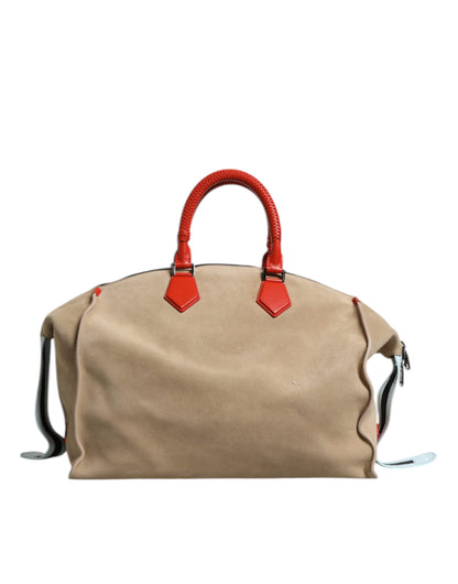 Dolce &amp; Gabbana Dolce &amp; Gabbana Beige Suede Leather Top Handle Duffle Bag/one size/Beige