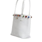 Dolce & Gabbana Dolce & Gabbana White Leather Crystal DG Logo Shoulder Tote Bag/one size/White