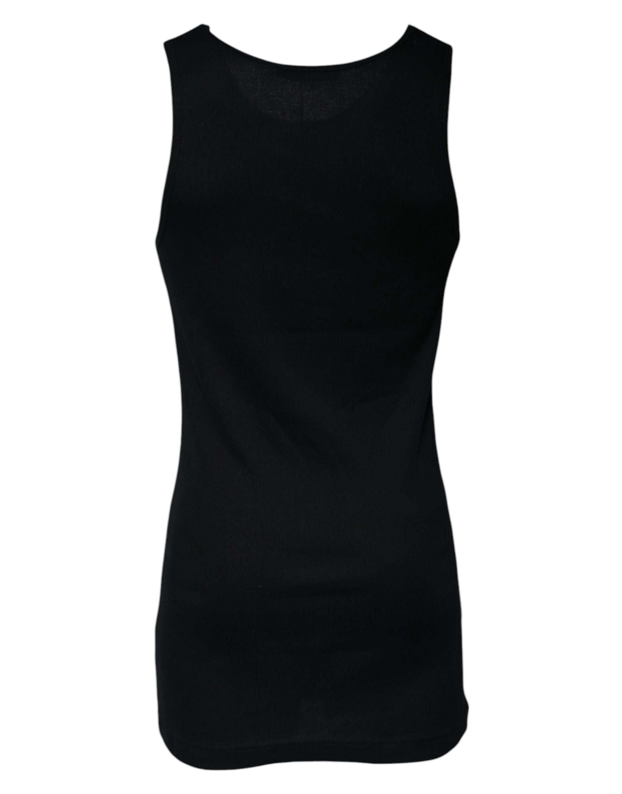 Dolce &amp; Gabbana Black Cotton Sleeveless Round Neck Tank T-shirt/IT50 | L/Black