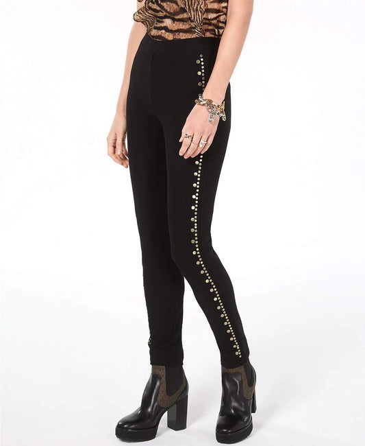 MICHAEL KORS Studded Denim Leggings (Black, Petite)