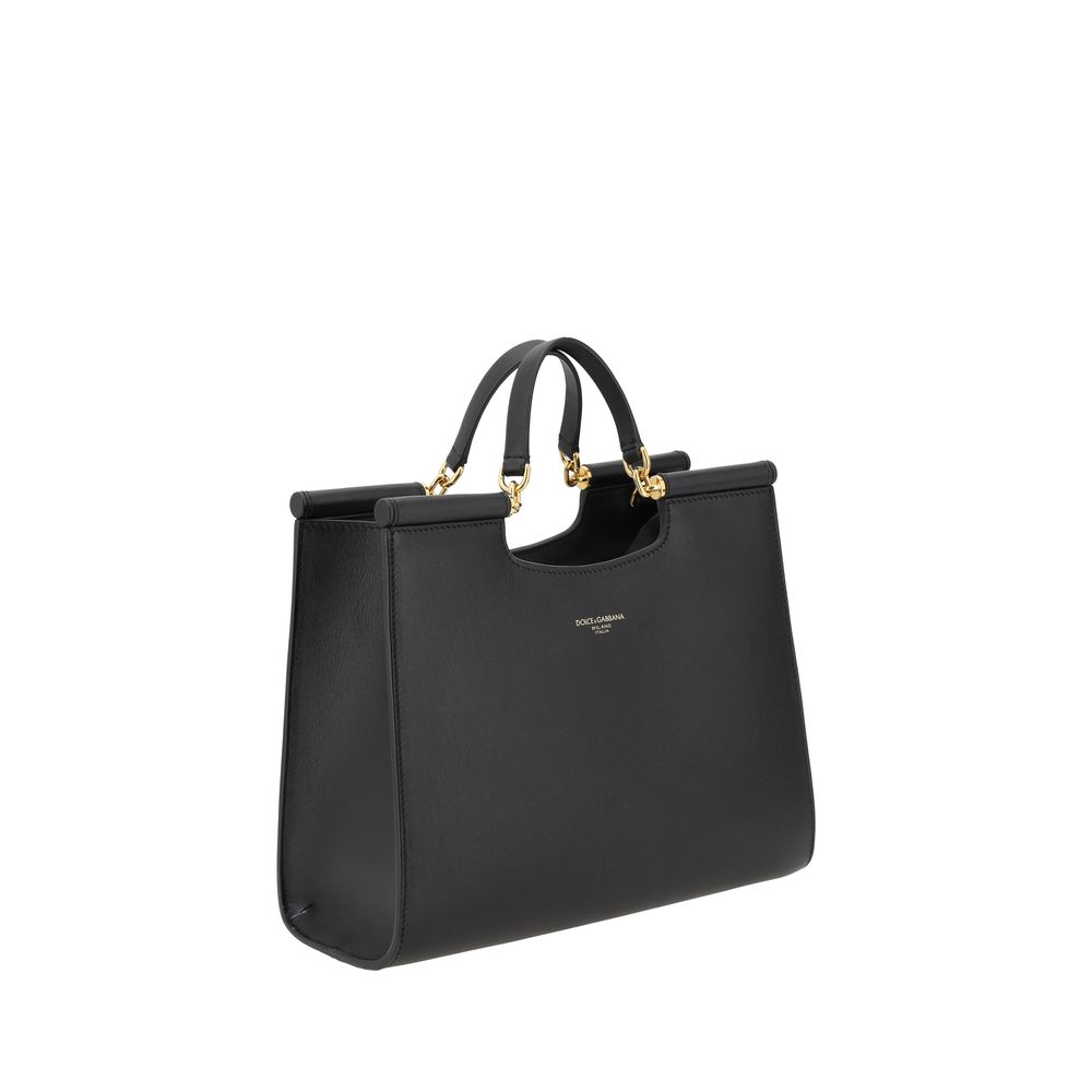 Dolce &amp; Gabbana Sicily Small Tote Bag/one size/Black