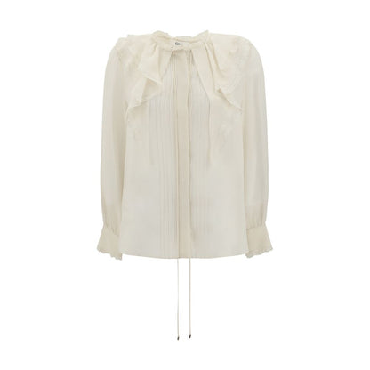 Chloé Chloé Silk Blouse with pleated details/IT40 | M/Cream