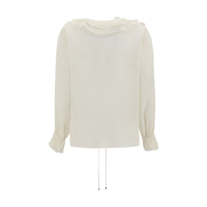 Chloé Chloé Silk Blouse with pleated details/IT38 | S/Cream