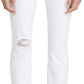 Paige Brigitte Raw Hem Distressed Straight Leg Jean - /White