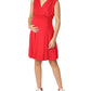 Maternal America Sleeveless Front Tie Dress - Red