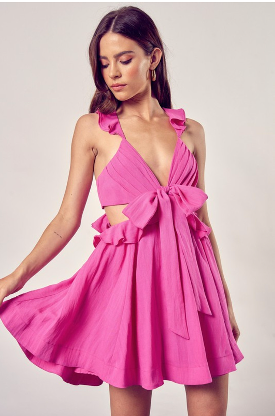 Do+Be Magenta Front Tie Cut Out Mini / S