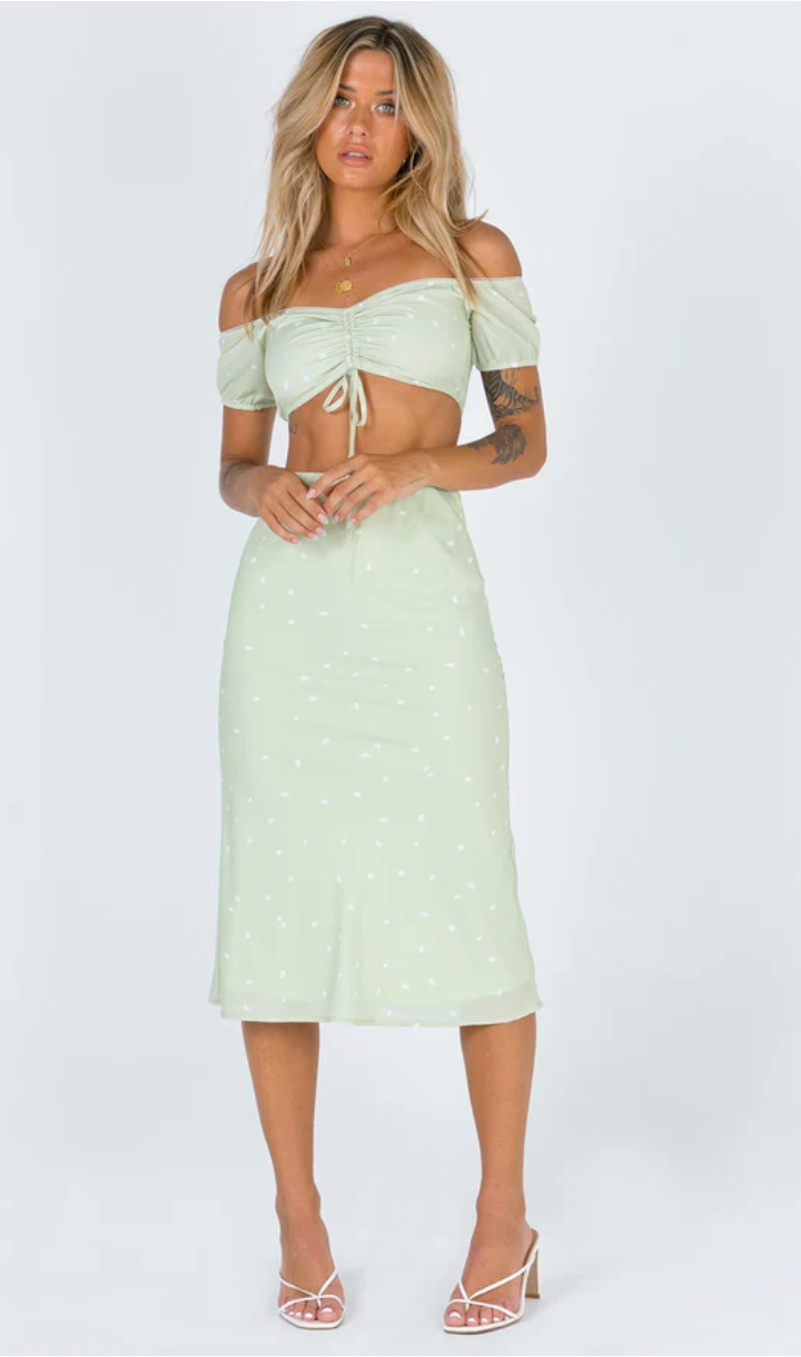 Green Polka Dot Matching Set