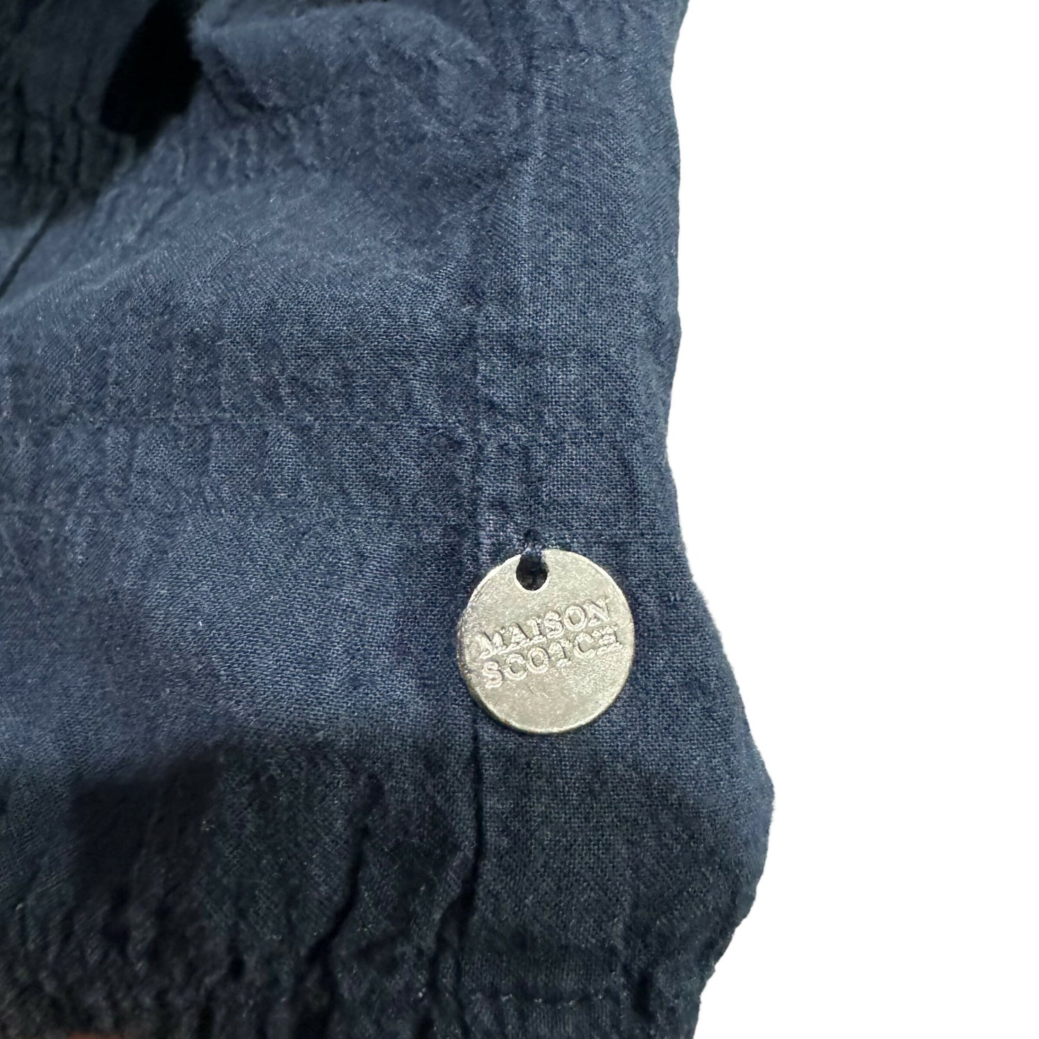 Scotch &amp; Soda Short Sleeve Smocked Button-Down Shirt - /Navy - S