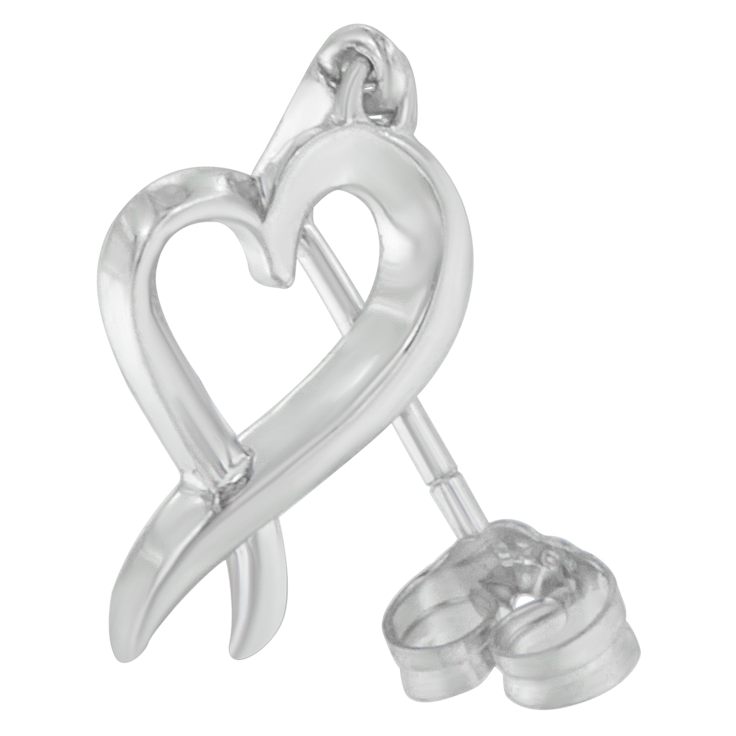 Haus of Brilliance Sterling Silver Dangle-Heart Earrings