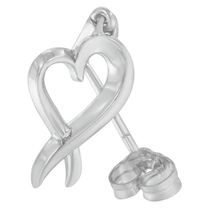 Haus of Brilliance Sterling Silver Dangle-Heart Earrings