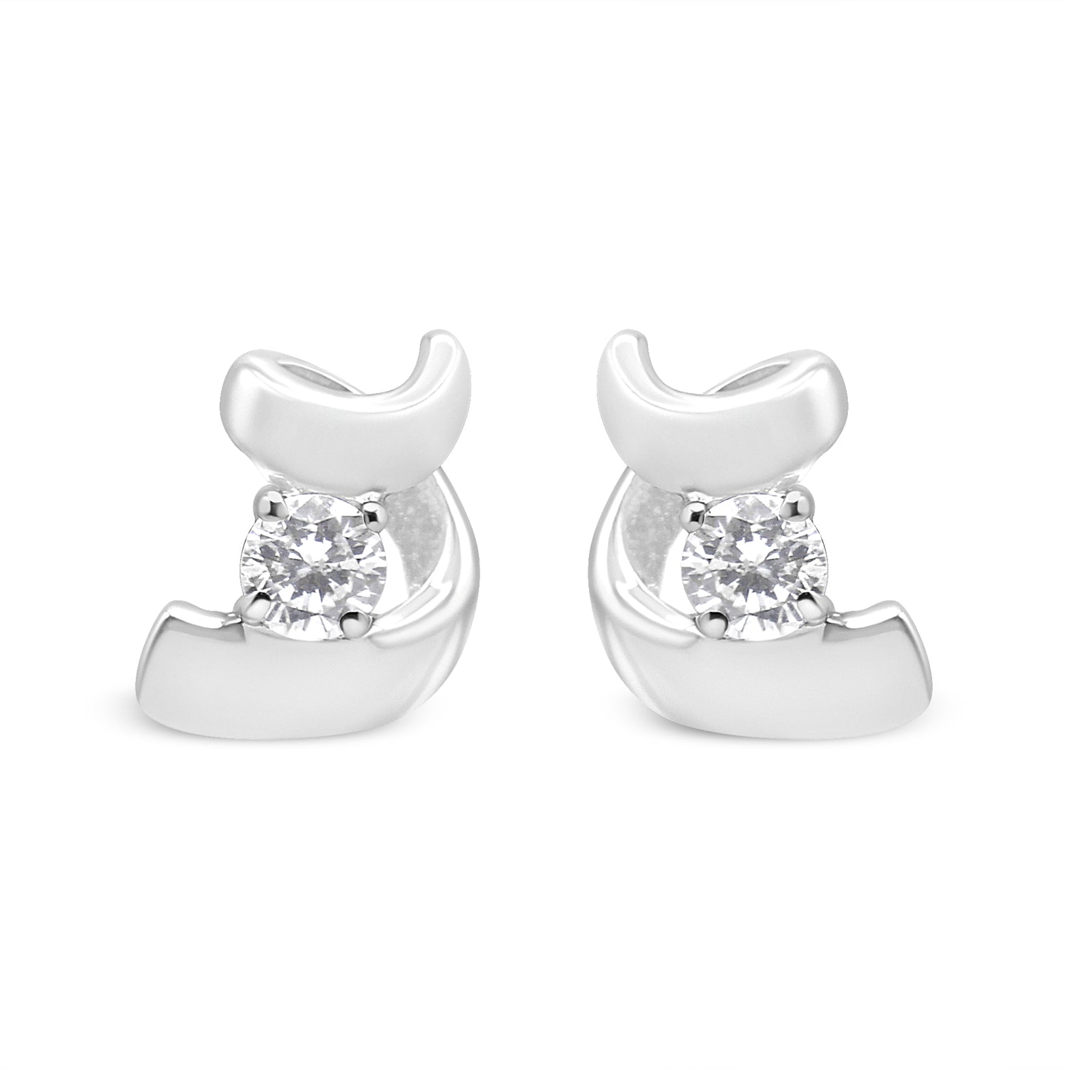 Haus of Brilliance .925 Sterling Silver Round Cut Diamond Fashion Earrings (0.10 cttw, I-J Color, I2-I3 Clarity)