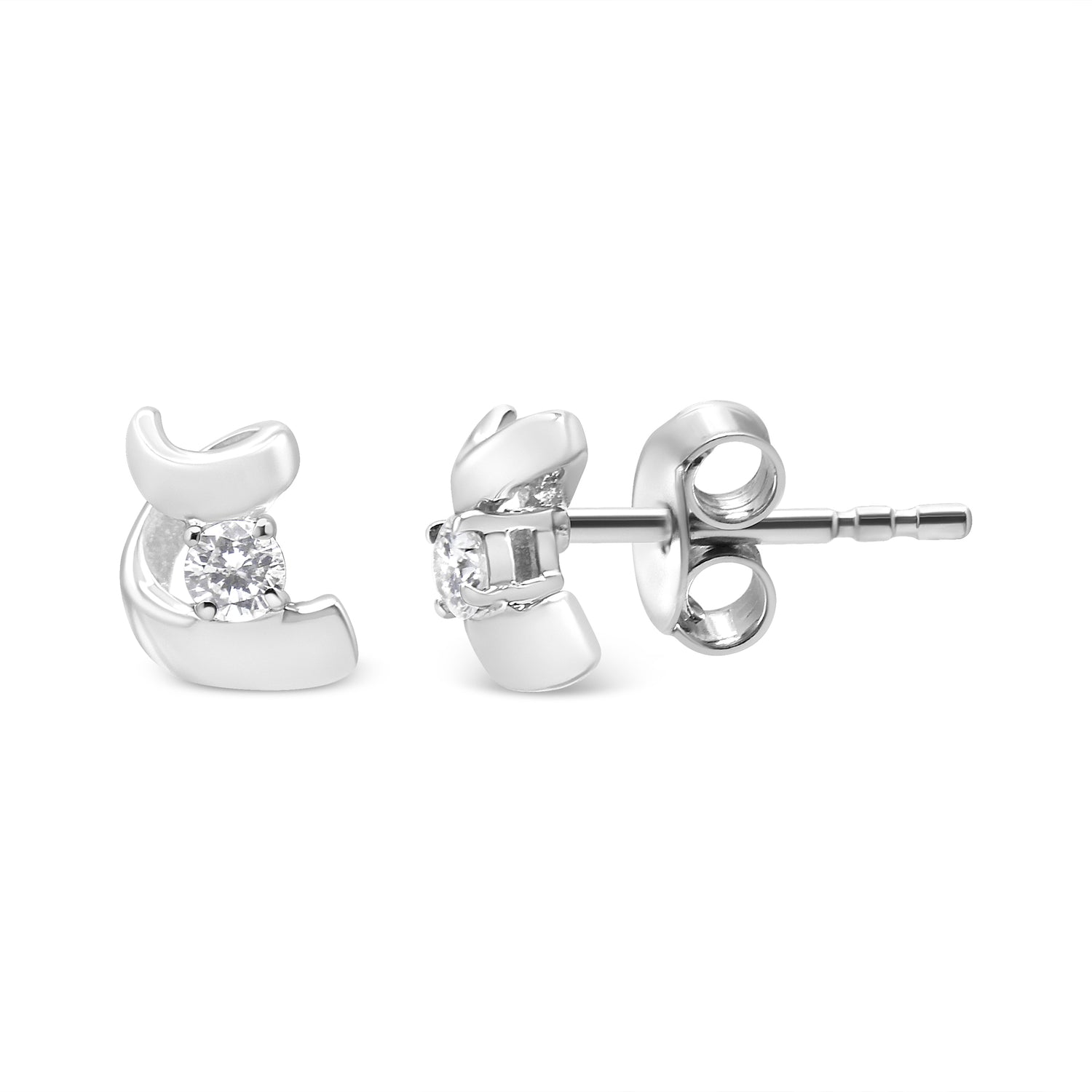 Haus of Brilliance .925 Sterling Silver Round Cut Diamond Fashion Earrings (0.10 cttw, I-J Color, I2-I3 Clarity)