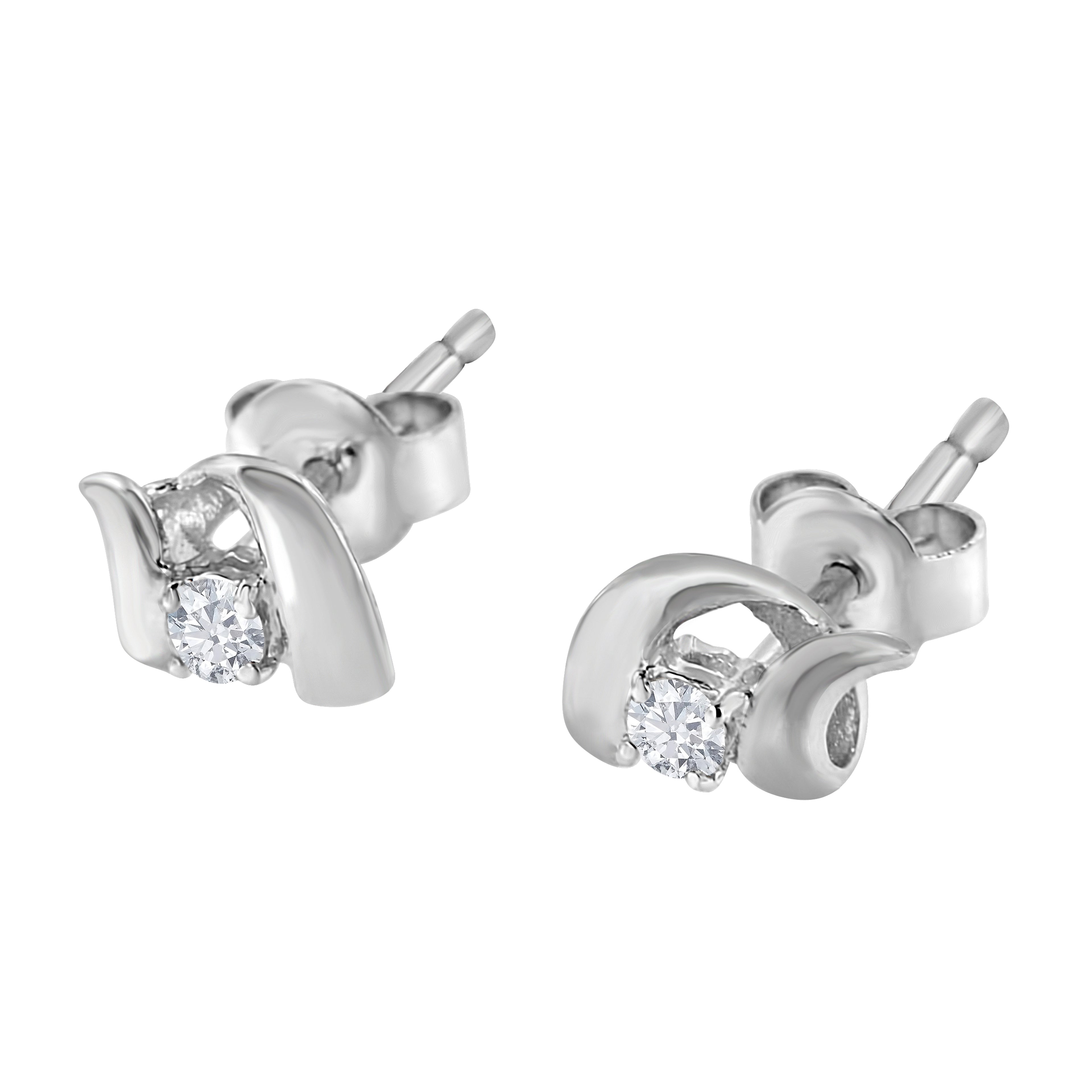 Haus of Brilliance .925 Sterling Silver Round Cut Diamond Fashion Earrings (0.10 cttw, I-J Color, I2-I3 Clarity)