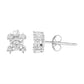 Haus of Brilliance .925 Sterling Silver 1/4 Cttw Miracle Plate Set Round and Princess-Cut Diamond "X" Shaped Stud Earrings (I-J Color, I2-I3 Clarity)