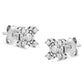 Haus of Brilliance .925 Sterling Silver 1/4 Cttw Miracle Plate Set Round and Princess-Cut Diamond "X" Shaped Stud Earrings (I-J Color, I2-I3 Clarity)