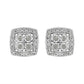 Haus of Brilliance .925 Sterling Silver 1/4 cttw Round Cut Diamond Square Shape Milgrain Stud Earrings (I-J Color, I3 Clarity)