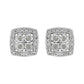 Haus of Brilliance .925 Sterling Silver 1/4 cttw Round Cut Diamond Square Shape Milgrain Stud Earrings (I-J Color, I3 Clarity)