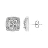 Haus of Brilliance .925 Sterling Silver 1/4 cttw Round Cut Diamond Square Shape Milgrain Stud Earrings (I-J Color, I3 Clarity)