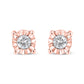 Haus of Brilliance 10K Rose Gold Plated .925 Sterling Silver 1/10 Cttw Round Brilliant-Cut Diamond Miracle-Set Stud Earrings (J-K Color, I3 Clarity)