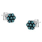 Haus of Brilliance Sterling Silver Treated Blue Diamond Floral Stud Earrings (0.5 cttw, Blue Color, I2-I3 Clarity)