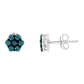 Haus of Brilliance Sterling Silver Treated Blue Diamond Floral Stud Earrings (0.5 cttw, Blue Color, I2-I3 Clarity)