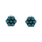 Haus of Brilliance Sterling Silver Treated Blue Diamond Floral Stud Earrings (0.5 cttw, Blue Color, I2-I3 Clarity)