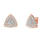 Haus of Brilliance 14K Rose Gold over .925 Sterling Silver Diamond-Accented Trillion Shaped 4-Stone Halo-Style Stud Earrings (H-I Color, I2-I3 Clarity)