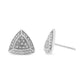 Haus of Brilliance .925 Sterling Silver Diamond-Accented Trillion Shaped 4-Stone Halo-Style Stud Earrings (H-I Color, I2-I3 Clarity)