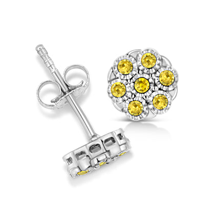 Haus of Brilliance Sterling Silver Rose-Cut Diamond Floral Cluster Stud Earring (0.25 cttw, I-J Color, I2-I3 Clarity)