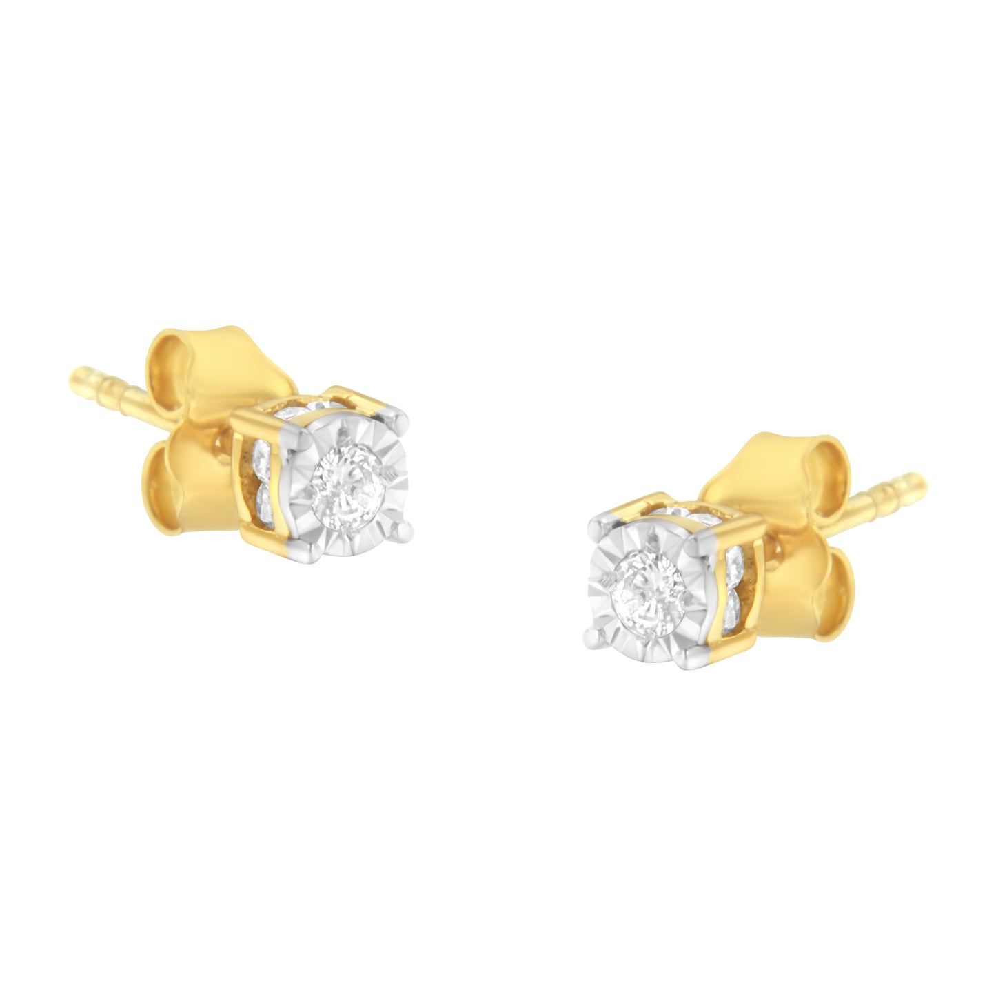 Haus of Brilliance Yellow Plated Sterling Silver Diamond Stud Earring (1/4 cttw, I-J Color, I2-I3 Clarity)