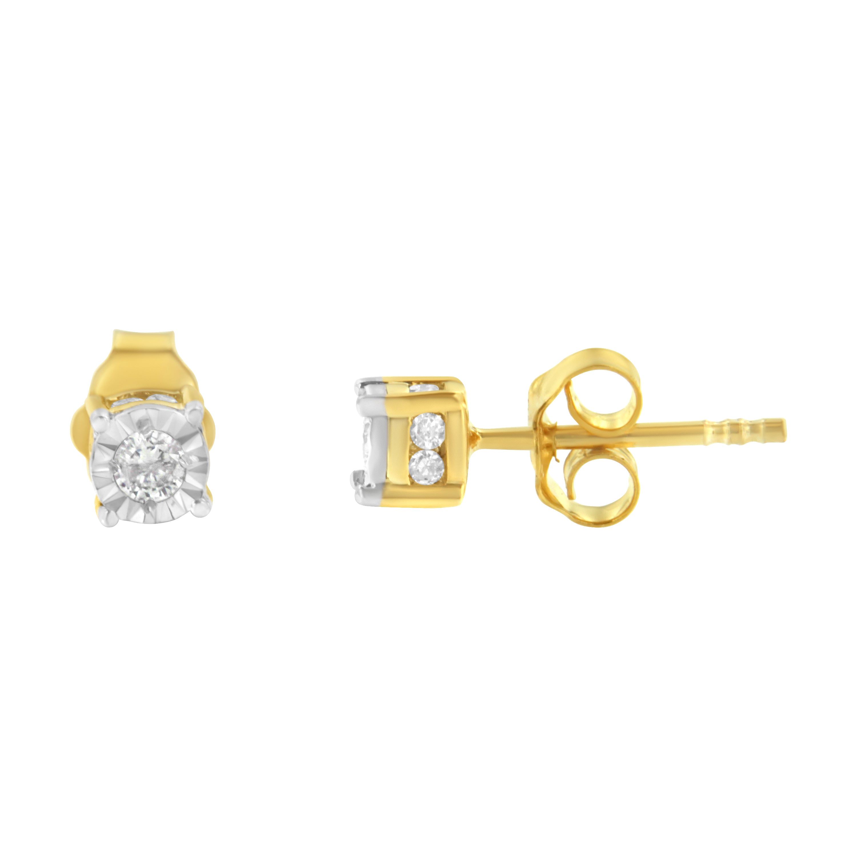 Haus of Brilliance Yellow Plated Sterling Silver Diamond Stud Earring (1/4 cttw, I-J Color, I2-I3 Clarity)